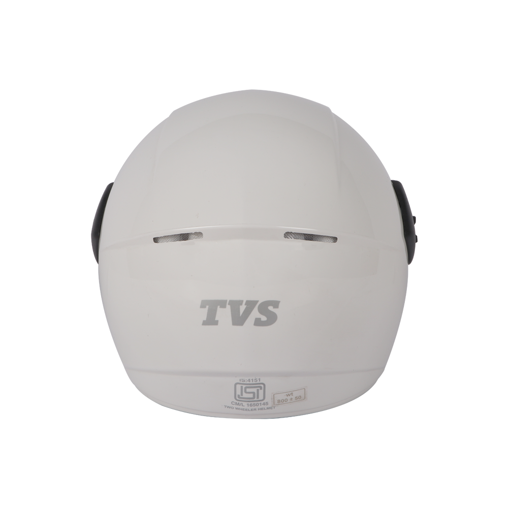 TVS Full Face Helmet, Color: Thunder White - ISI Certified