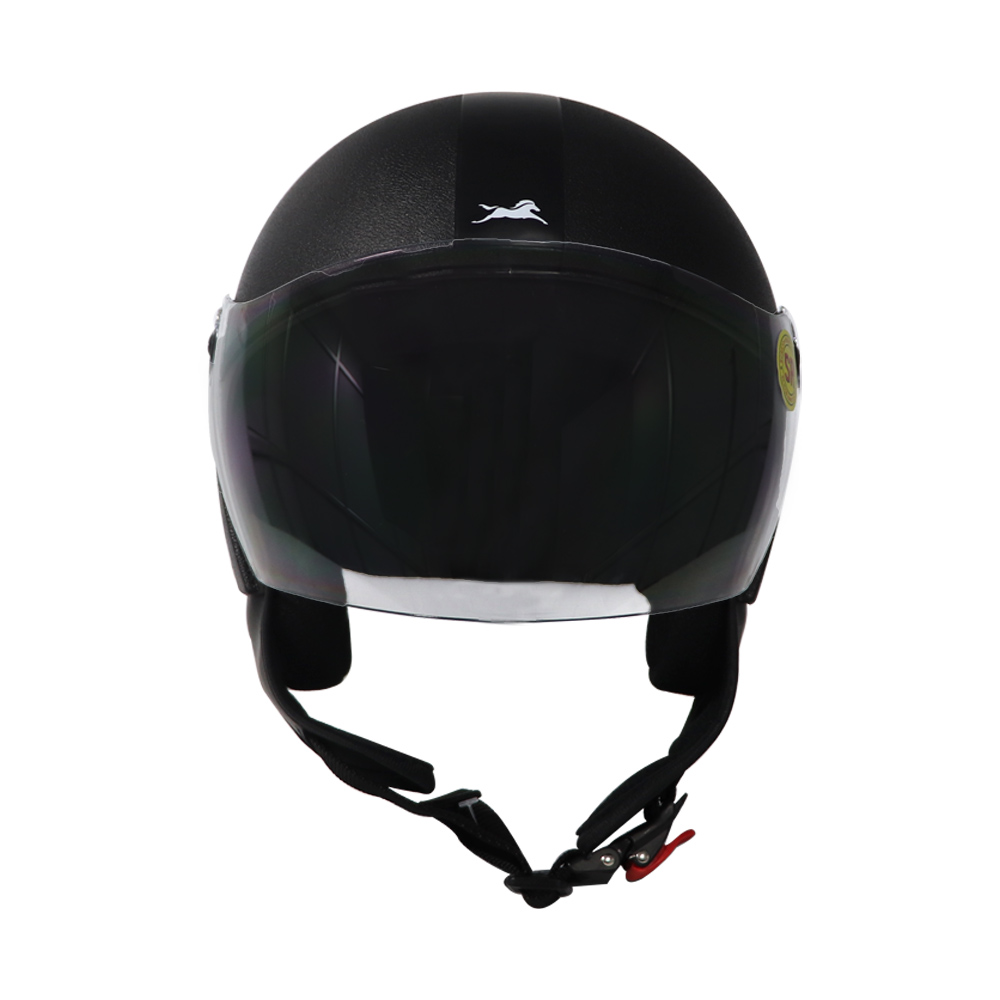 TVS Half Face Sport Eco Helmet, Color: Black - ISI Certified