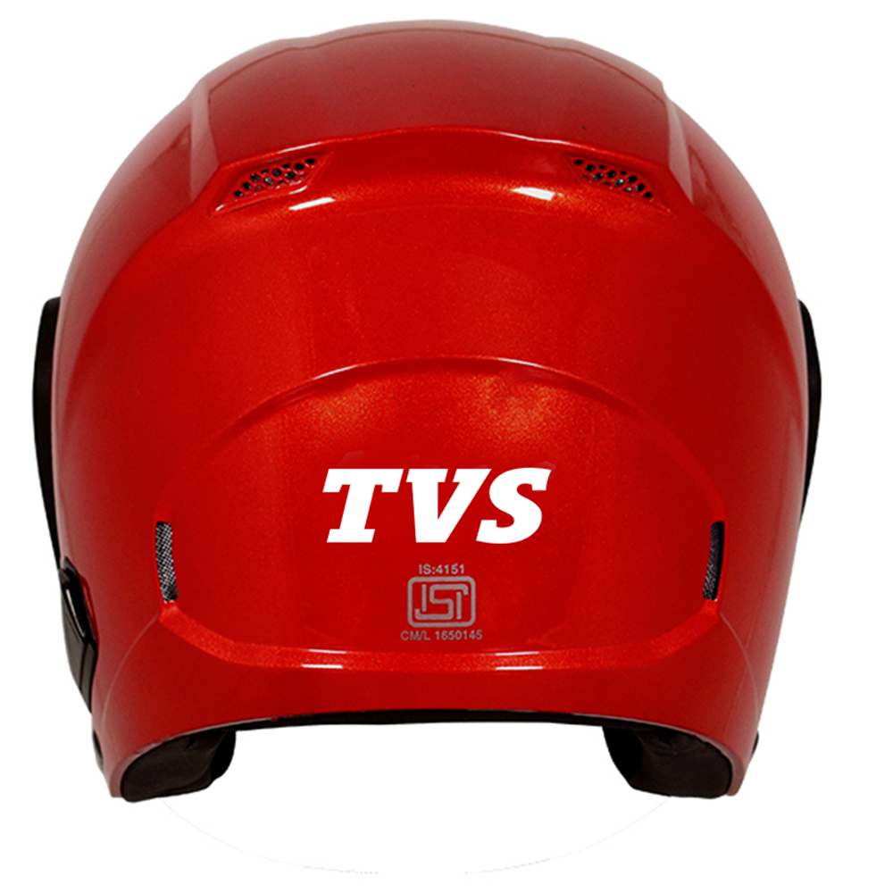 TVS Half Face Helmet, Color: Shiny Red - ISI Certified