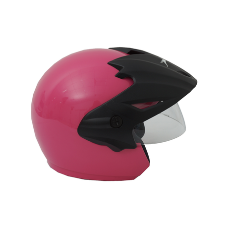 TVS Half face Cruiser With Peak Motorbike Helmet (Pink)