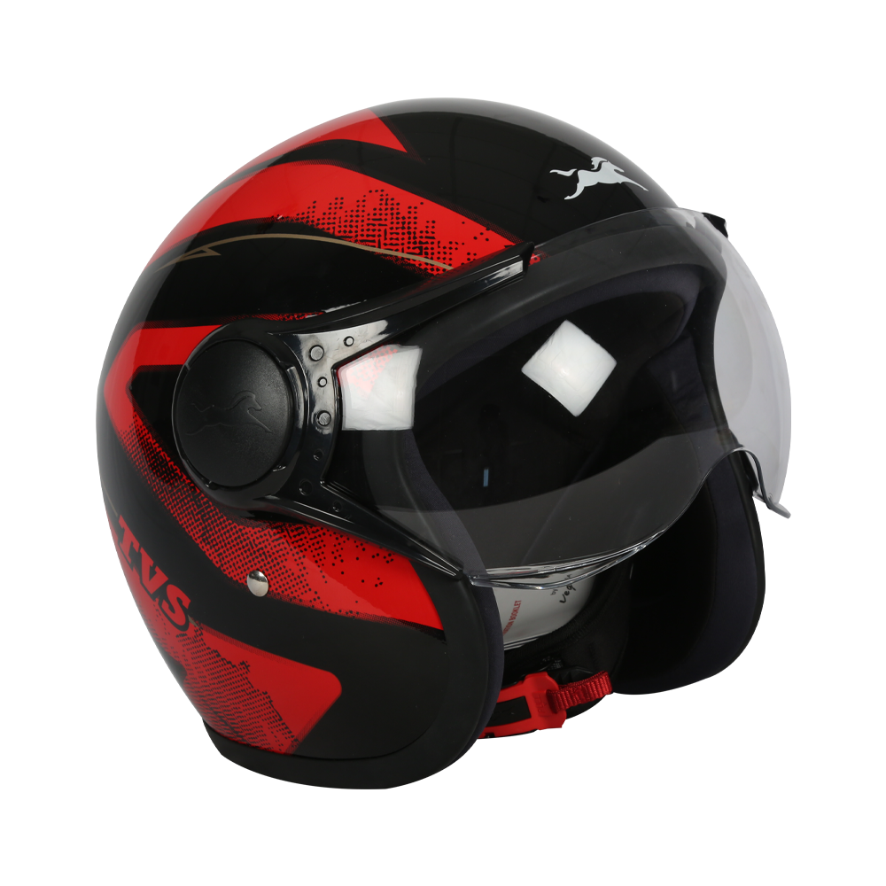 Black half clearance face helmet