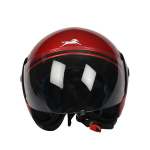 TVS Helmet Half Face Motorbike Helmet (Red-BL)