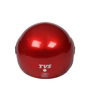 TVS Helmet Half Face Motorbike Helmet (Red-BL)