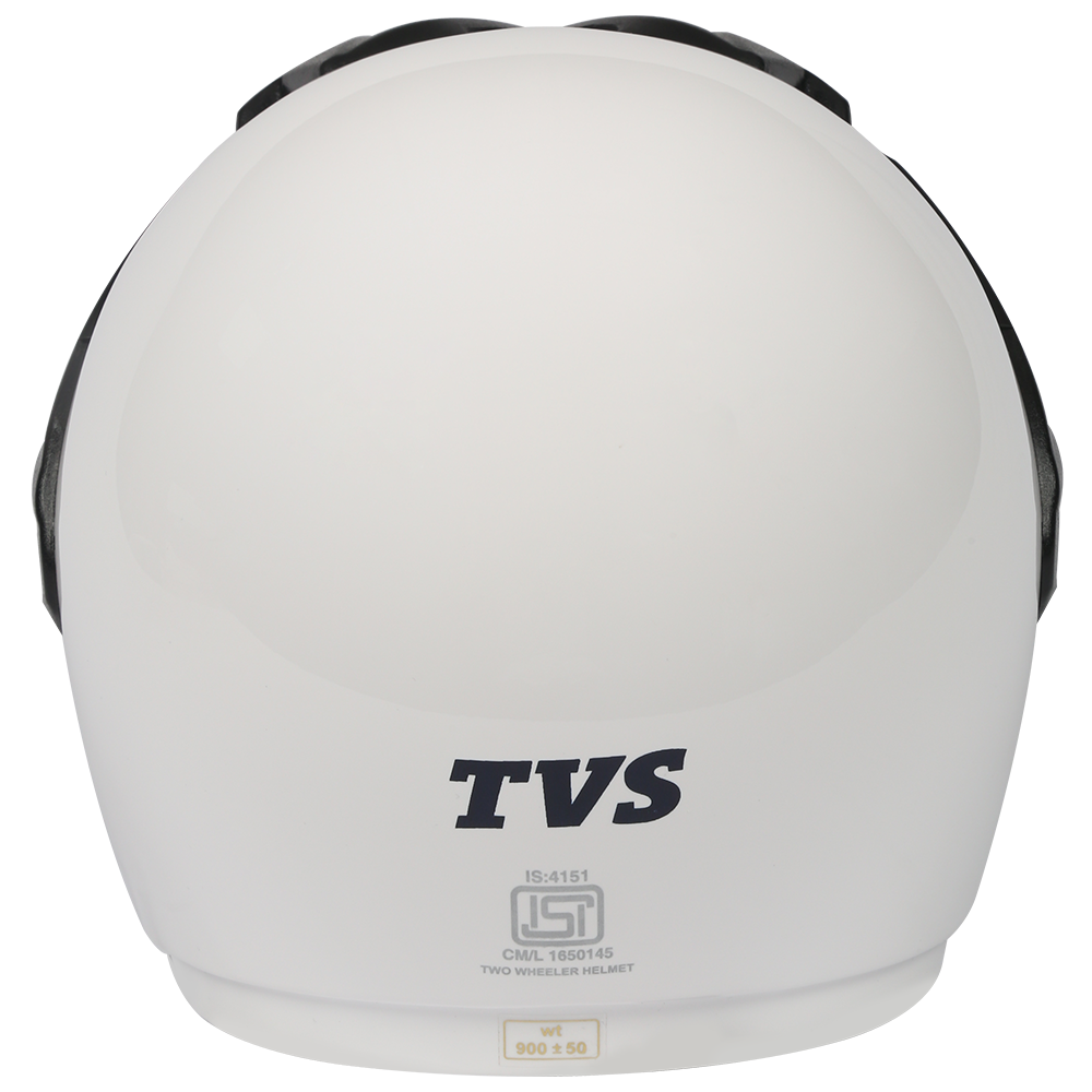 TVS Half Face White Helmet - ISI Certified