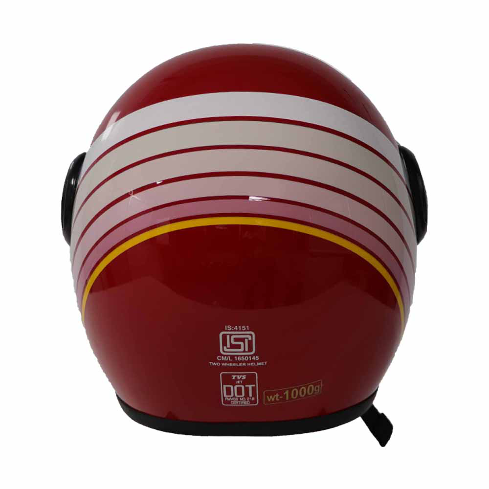 TVS Ronin Half Face Red Helmet - ISI & DOT Certified