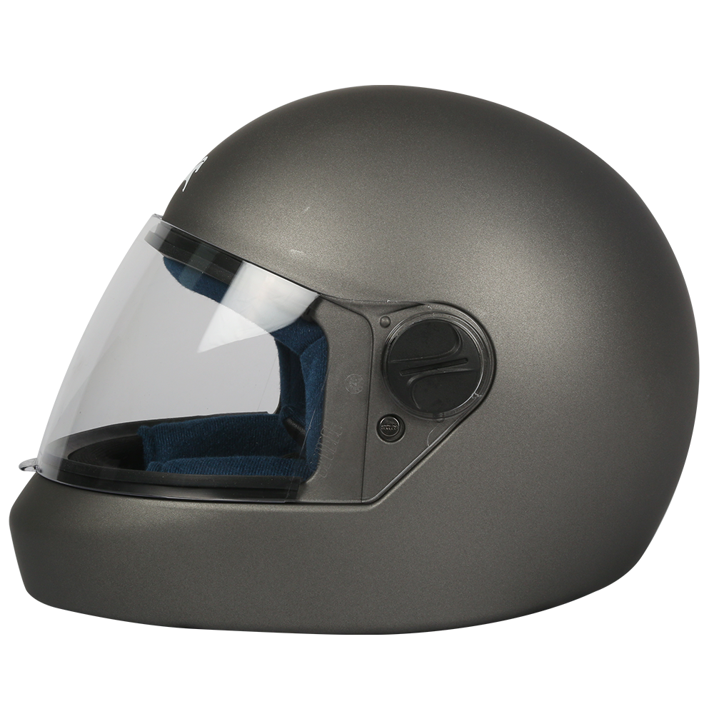 TVS Sil Met JL Full Face Helmet (Color: Grey) | ISI & DOT Certified | Superior Safety, Comfort, and Style for Every Ride