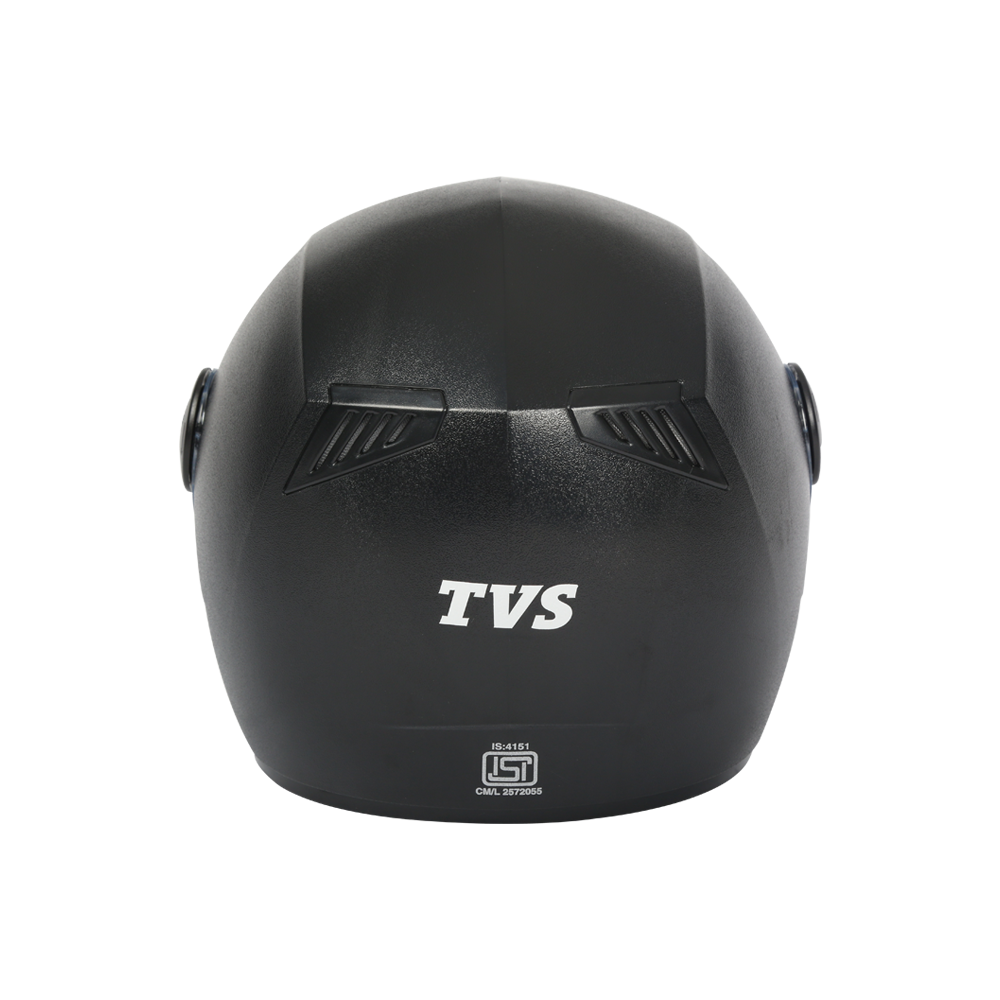 TVS Helmet Full Face Motorbike Helmet (Color: Black-JE) | ISI & DOT Certified | Unmatched Safety & Quality