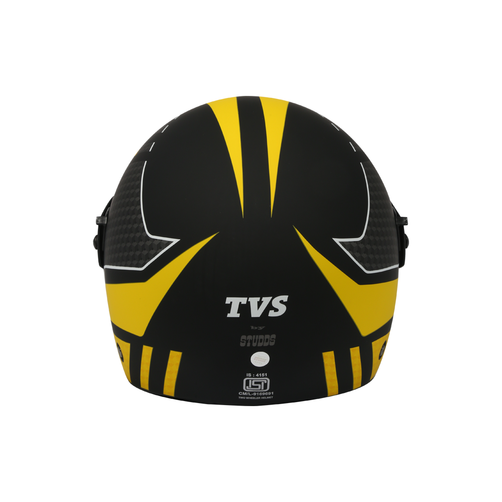  TVS Helmet Full Face Ninja Motorbike Helmet (Yellow and Black)