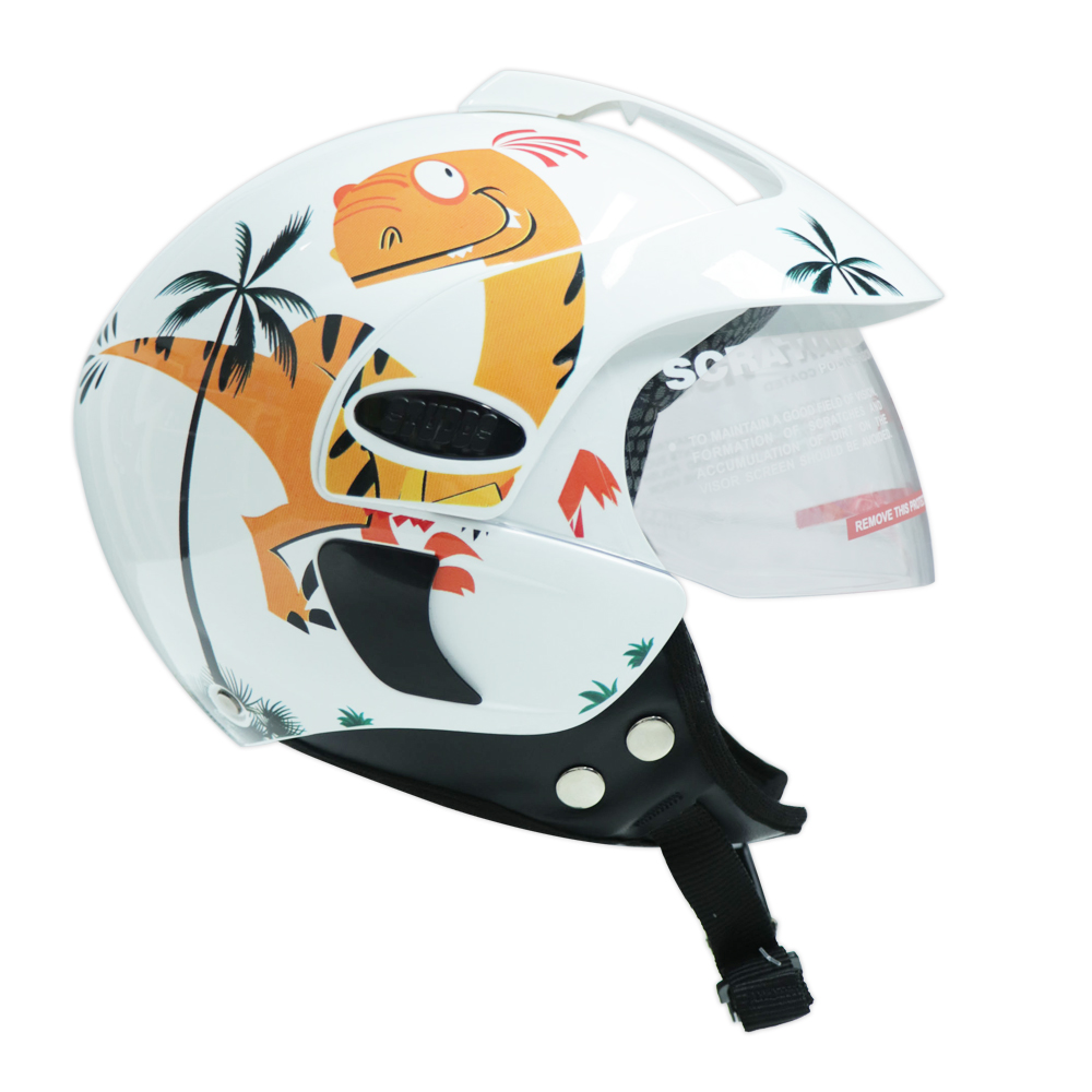 TVS Half Face Kids Helmet, Dino Adventure - ISI Certified