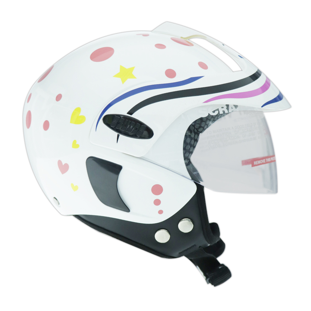 TVS Half Face Kids Helmet, Pink Sky - ISI Certified