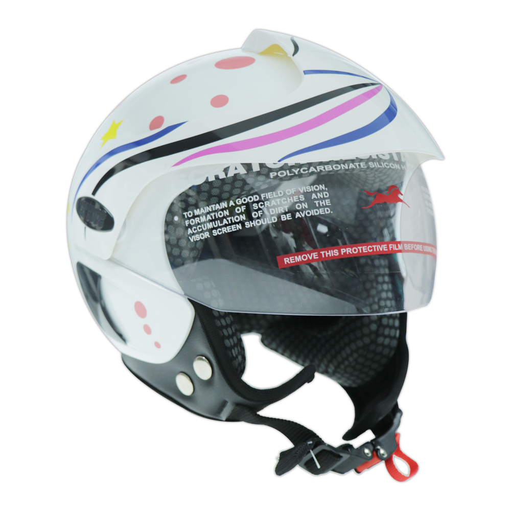 TVS Half Face Kids Helmet, Pink Sky - ISI Certified