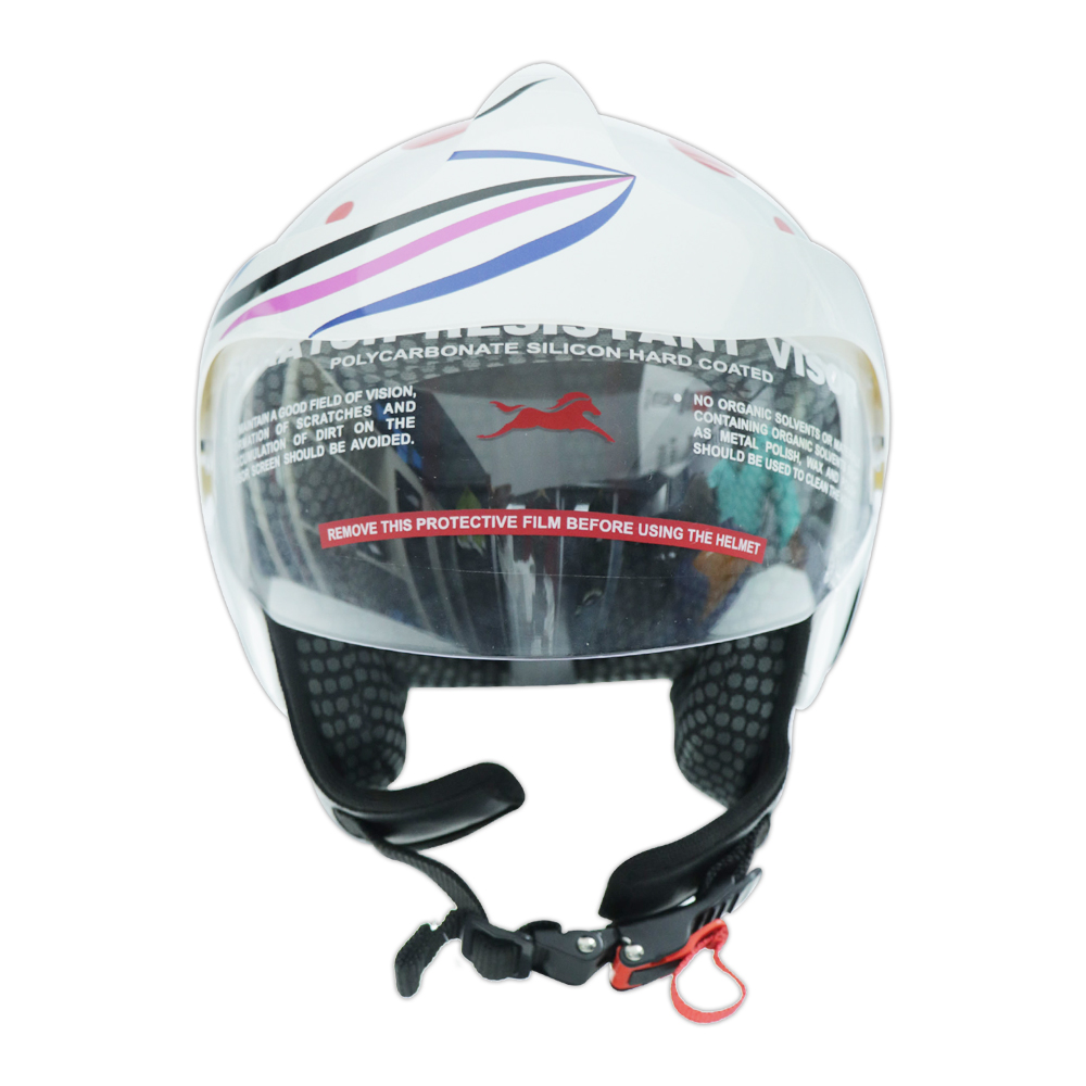 TVS Half Face Kids Helmet, Pink Sky - ISI Certified