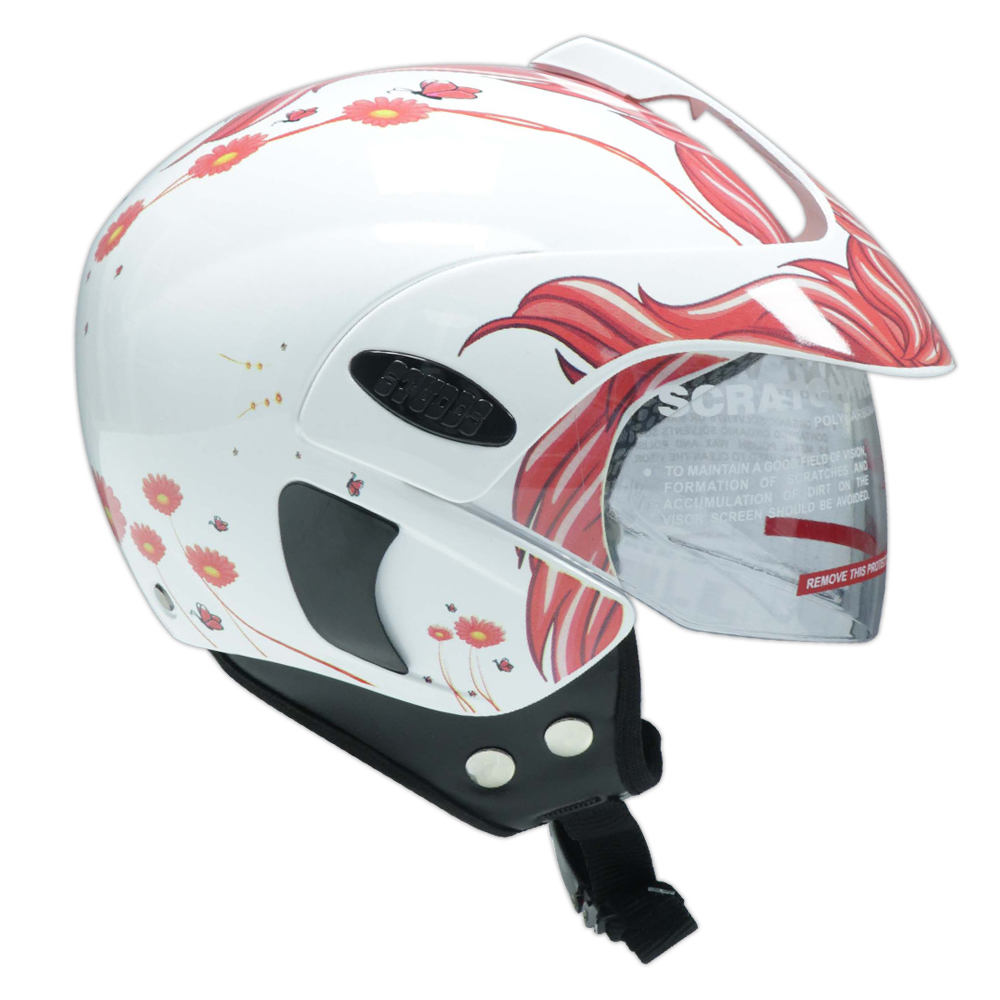 TVS Half Face Kids Helmet, Rosy Field - ISI Certified