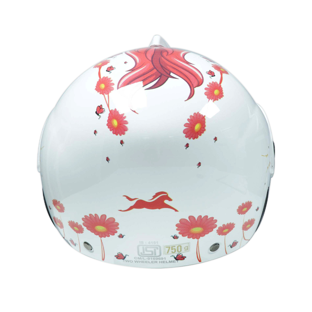 TVS Half Face Kids Helmet, Rosy Field - ISI Certified