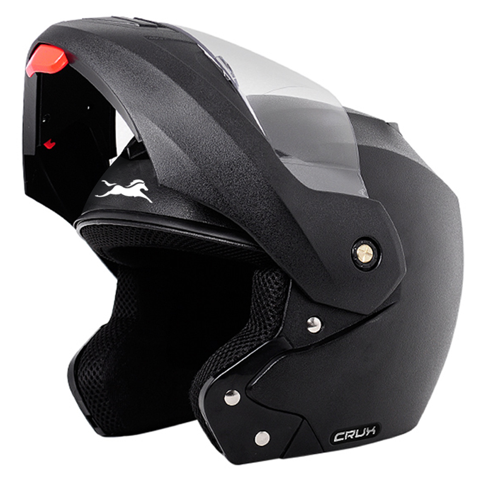 TVS Crux Flip-up Helmet Black | 1 Mouth Vent & 2 Top Vent