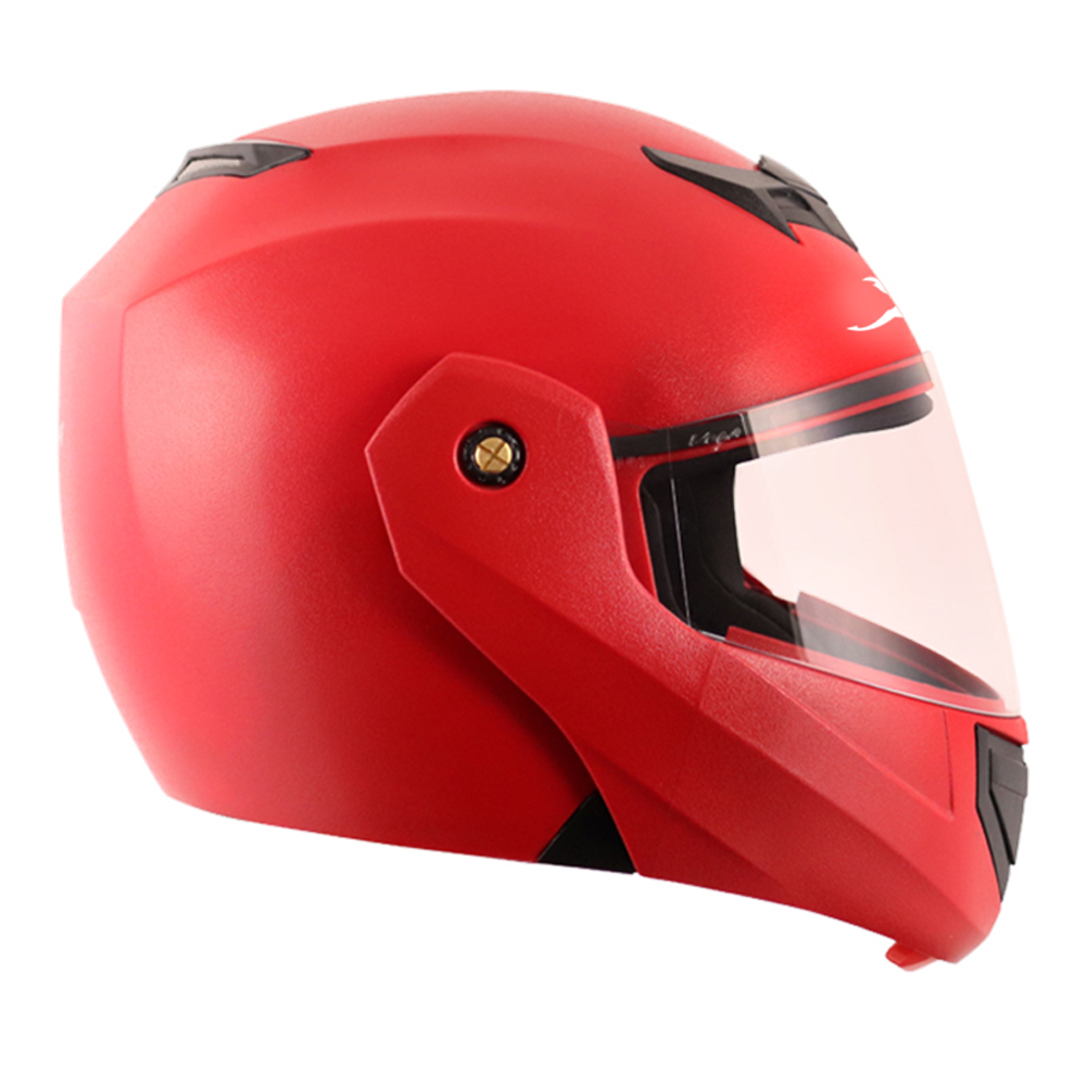 TVS Flip up Helmet Full Face, Color: Red - ISI Certified