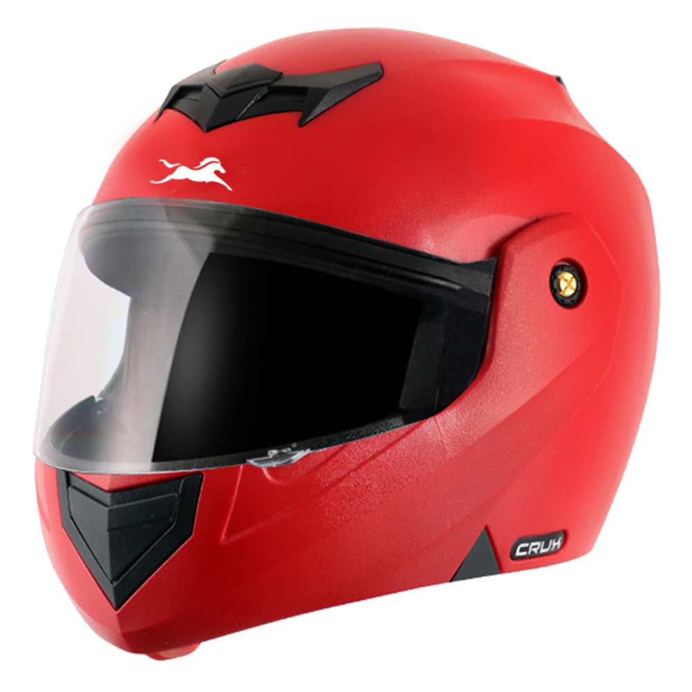 TVS Flip up Helmet Full Face, Color: Red - ISI Certified