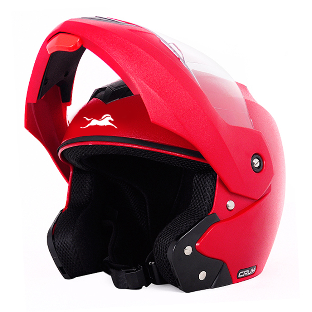 TVS Flip up Helmet Full Face, Color: Red - ISI Certified