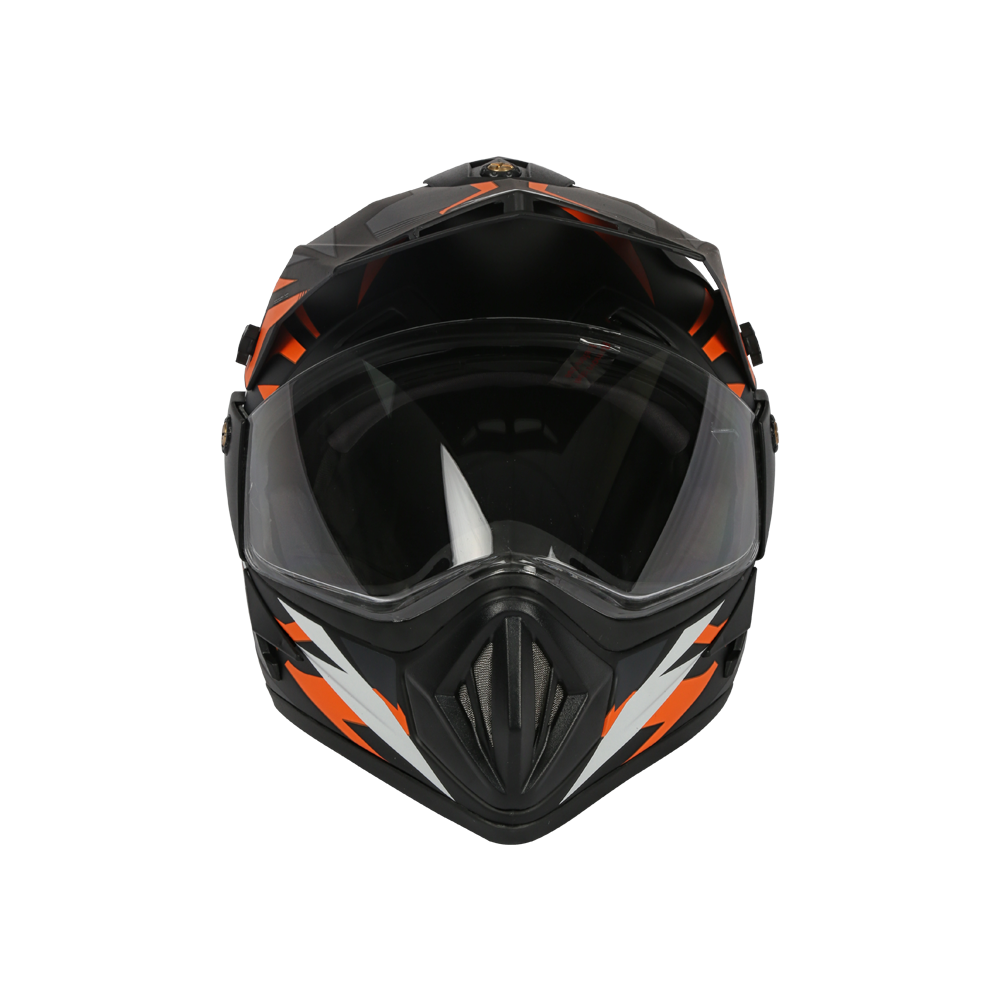 TVS Motorbike Helmet Black Orange and White