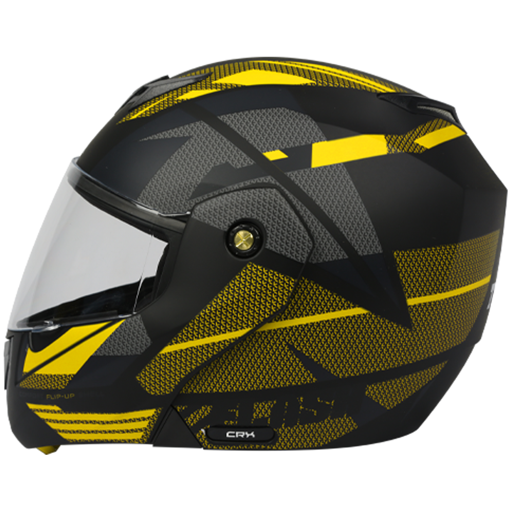 TVS Flip-Up Full Face Helmet - Yellow and Black