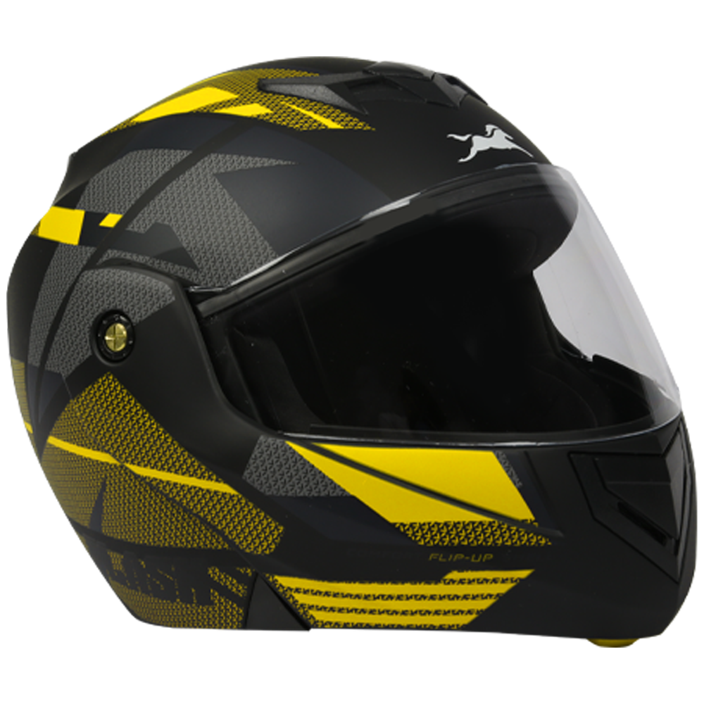 TVS Flip-Up Full Face Helmet - Yellow and Black