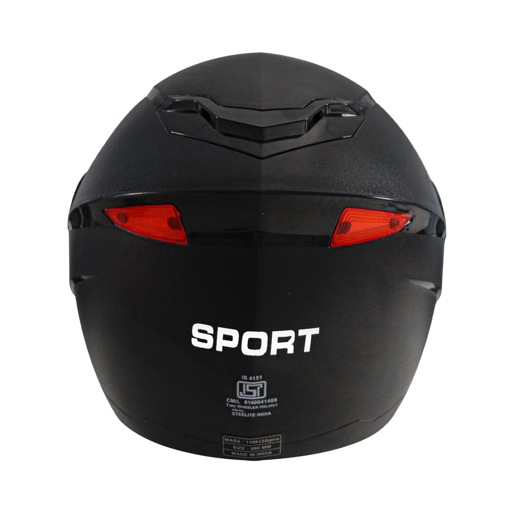 TVS Helmet Half Face Flip Black