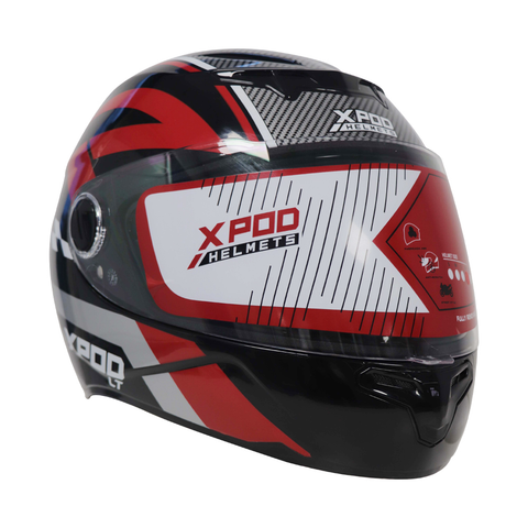 TVS XPOD LT Helmet for Men- ISI Certified, EPS Impact Absorption, Plush Comfort Interiors – Premium Bike Helmet for Safety & Comfort (Black Red)