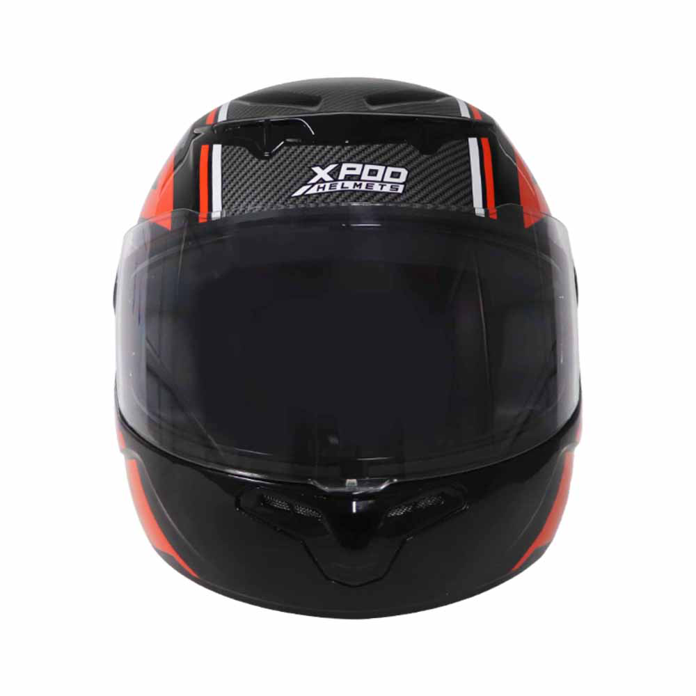 TVS XPOD LT Helmet for Men- ISI Certified, EPS Impact Absorption, Plush Comfort Interiors – Premium Bike Helmet for Safety & Comfort (Black Orange)