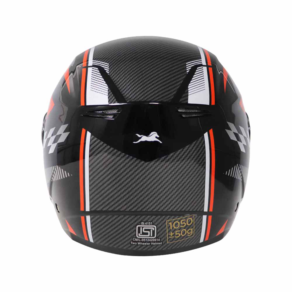 TVS XPOD LT Helmet for Men- ISI Certified, EPS Impact Absorption, Plush Comfort Interiors – Premium Bike Helmet for Safety & Comfort (Black Orange)