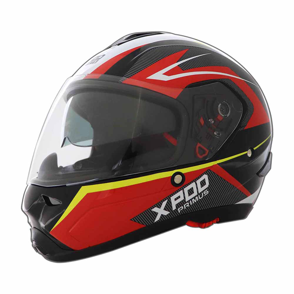 TVS XPOD Primus Helmet for Men- Dual Visor, ISI Certified, EPS Impact Absorption, – Premium Bike Helmet for Safety & Comfort (Red)