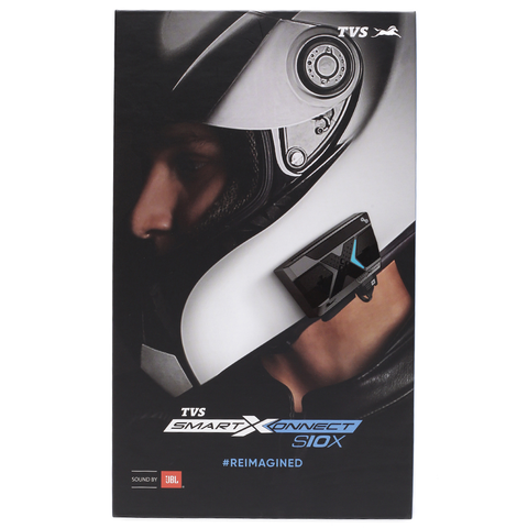 TVS Racing SmartXonnect S10X : Premium Helmet Bluetooth Device with JBL HD Sound & Ride Lynk connecting 1 fellow biker- Waterproof with 16 Hours Battery