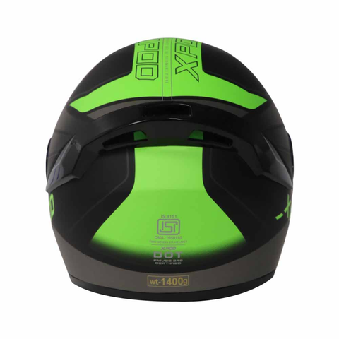 TVS XPOD Aerodynamic Helmet for Men- ISI Certified, Ultrawide Visor, Quick Release Strap – Premium Bike Helmet with Enhanced Air Circulation (Neon Green Dual Tone)