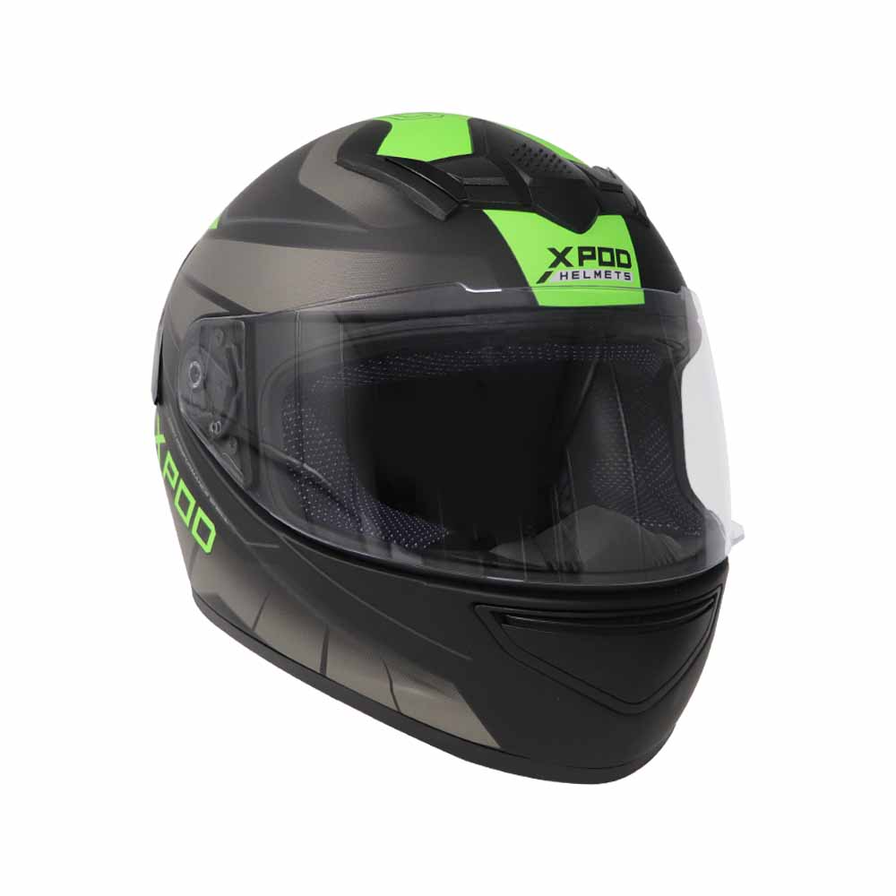 TVS XPOD Aerodynamic Helmet for Men- ISI & DOT Certified, Ultrawide Visor, Quick Release Strap – Premium Bike Helmet with Enhanced Air Circulation (Neon Green Dual Tone)