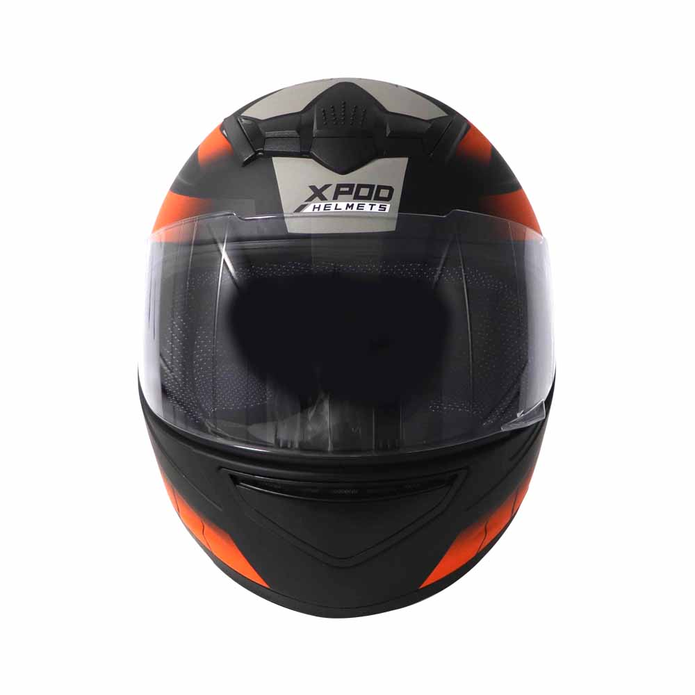 TVS XPOD Aerodynamic Helmet for Men- ISI & DOT Certified, Ultrawide Visor, Quick Release Strap – Premium Bike Helmet with Enhanced Air Circulation (Orange Grey Dual Tone)