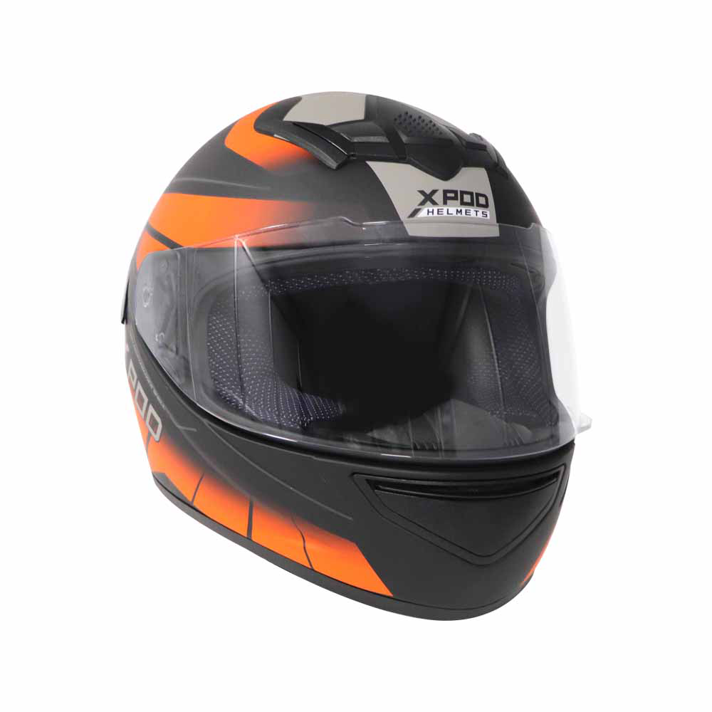 TVS XPOD Helmet Dual Tone Orange/Grey -Comfort and Safety