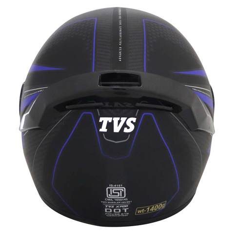 TVS XPOD Aerodynamic Helmet for Men- ISI Certified, Ultrawide Visor, Quick Release Strap – Premium Bike Helmet with Enhanced Air Circulation (Blistering Black & Blue)