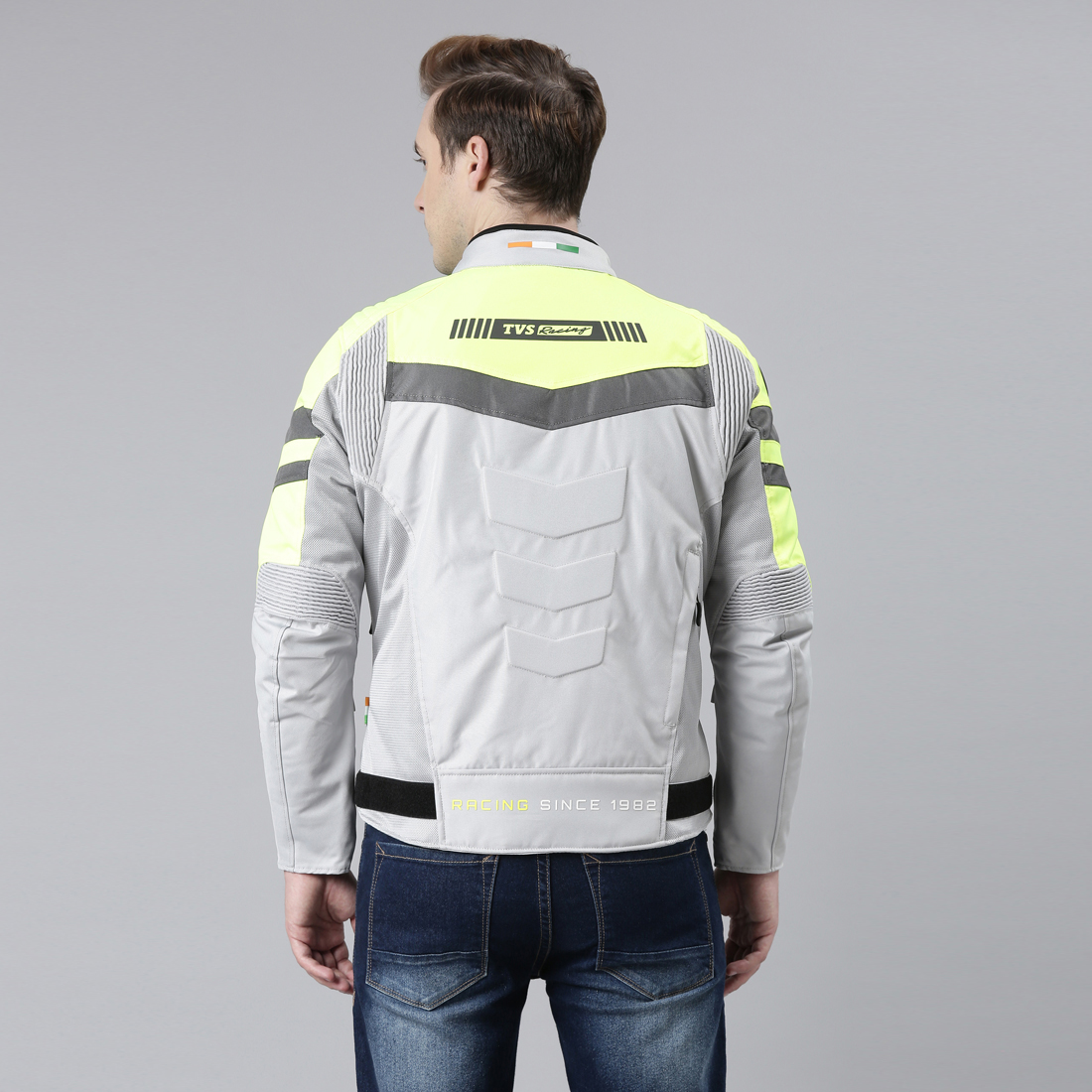 Tarmac One III Black/Green/Fluorescent Level 2 Riding Jacket with PU chest  protectors - Bachoo Motors