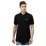 TVS Racing Polo Neck Cotton T Shirt, Color: Black