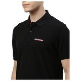 TVS Racing Polo Neck Cotton T Shirt, Color: Black