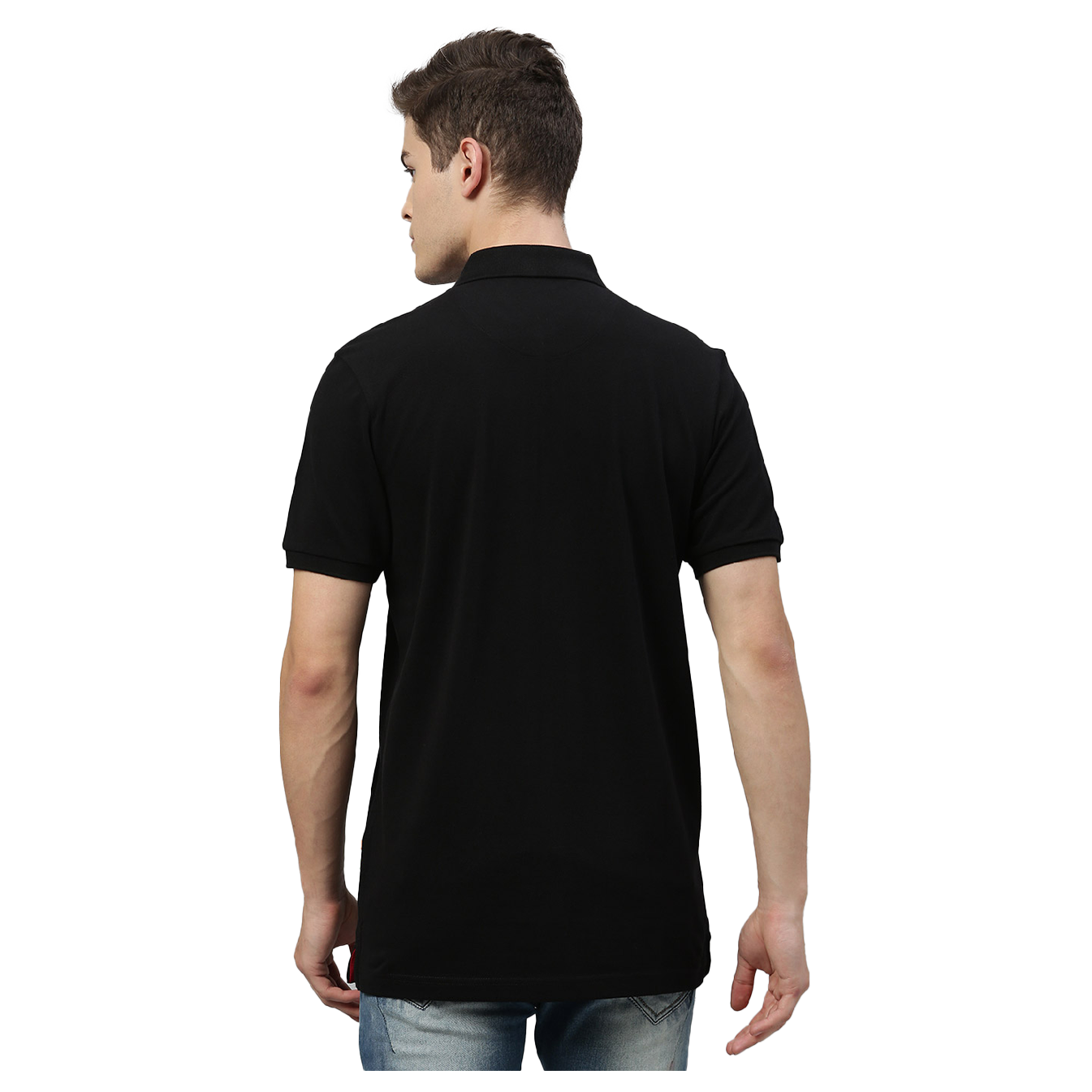 TVS Racing Polo Neck Cotton T Shirt, Color: Black