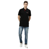 TVS Racing Polo Neck Cotton T Shirt, Color: Black