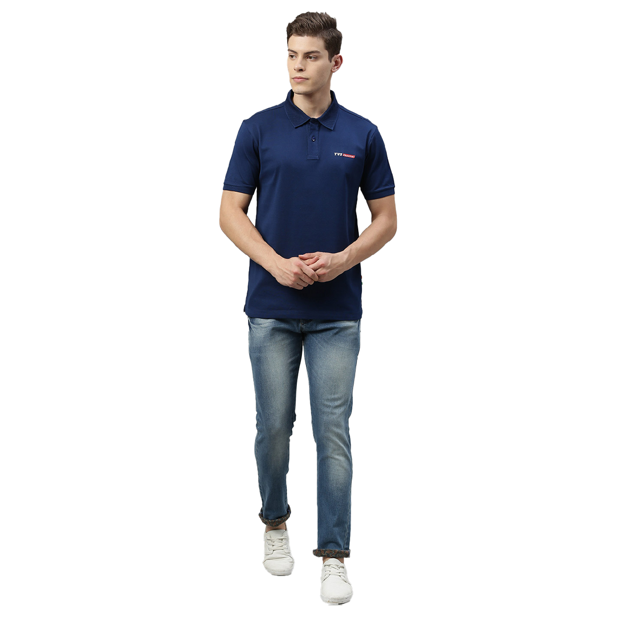 TVS Racing Polo T Shirt Cotton (Ink Blue)