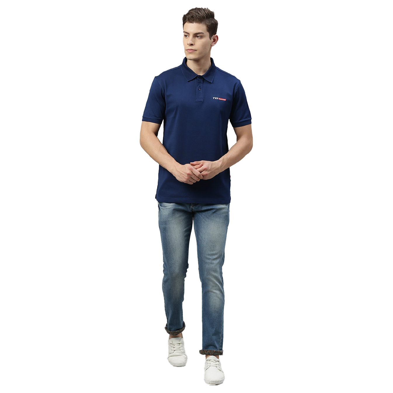 TVS Racing Polo T Shirt Cotton (Ink Blue)