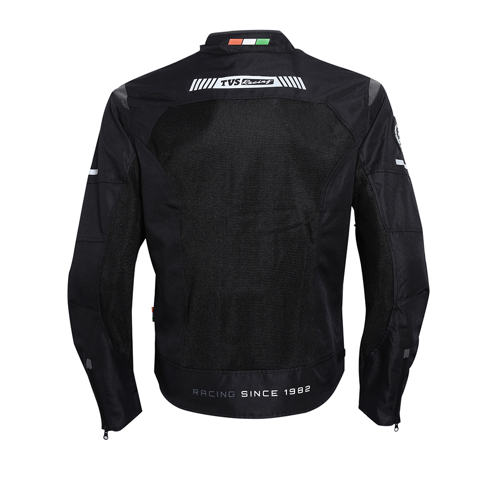 TVS Racing Asphalt Riding Jacket for Men ( Basic)- High Abrasion 600D Polyester, – Essential Bike Jacket for Bikers (Grey)