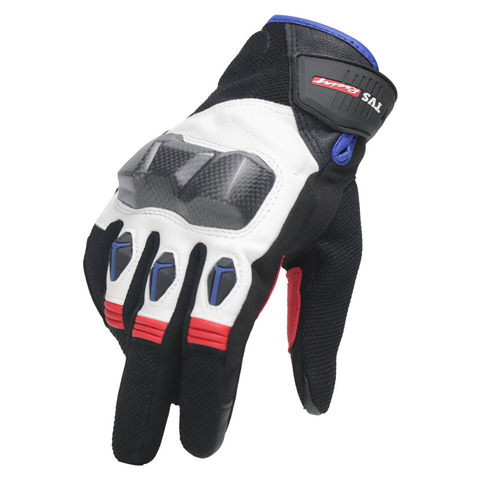 TVS Racing City Riding Gloves for Men – Hard SONIC Protected, Touch Screen Compatible, & Visor Wiper Fingertips – Premium Bike Gloves for Riding Comfort (Blue/Red)