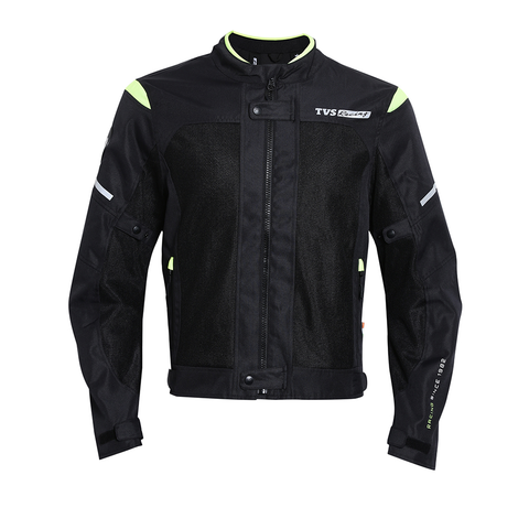 TVS Racing Street Striker Riding Jacket for Men- High Abrasion 600D  Polyester, CE Level 2 Armour Protection – Essential Bike Jacket for Bikers  (Neon) Online at Best Prices | TVS Motor Company