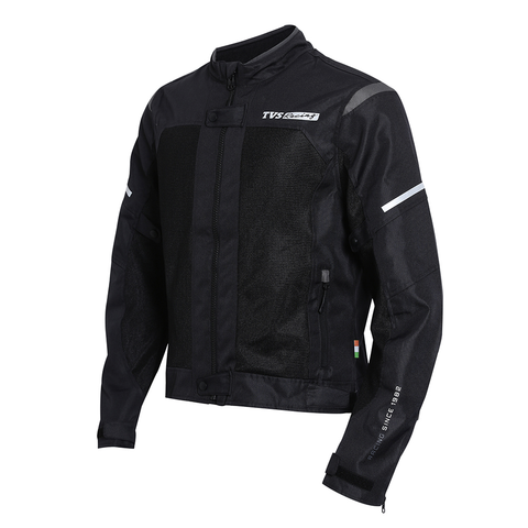 TVS Racing Asphalt Riding Jacket for Men- High Abrasion 600D Polyester, CE Level 2 Armour Protection – Essential Bike Jacket for Bikers (Grey)